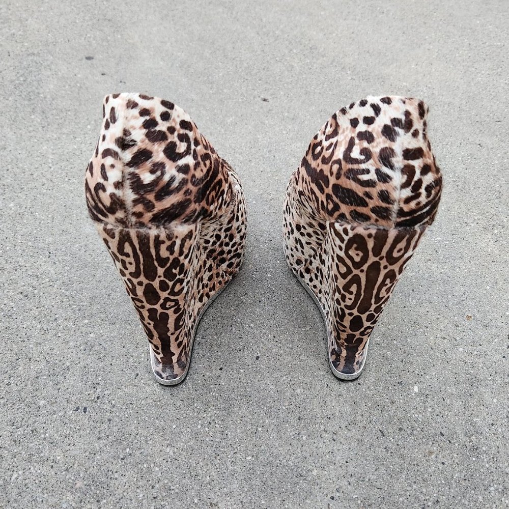 L.A.M.B Y2K Dorothee Leopard Platform Wedges - Picture 4 of 9